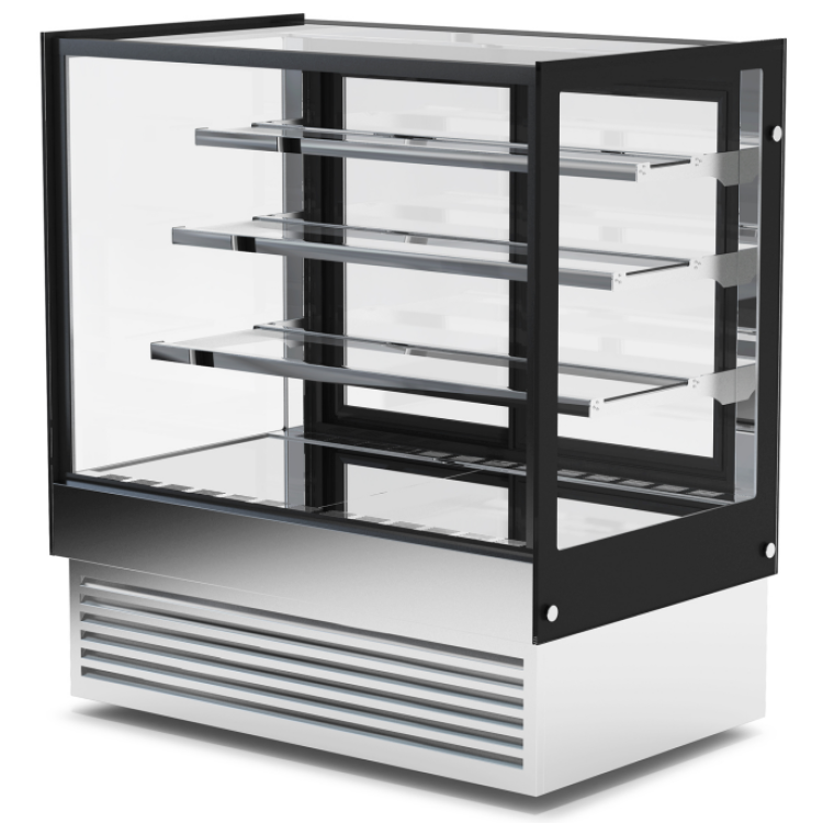 Cake Display Showcase 700mm 3 Shelves Black & Stainless Steel | CaterEq CEHL700B3