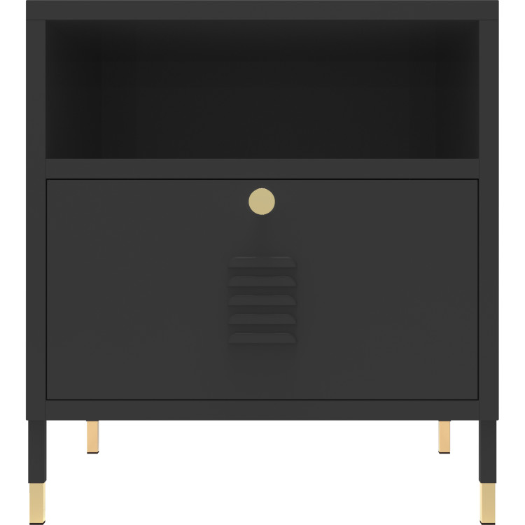 Metal Night Stand 1 Drawer 450x350x500mm Black - CEHMA03B