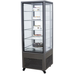 Commercial Upright Chilled Display Case 5 Glass Shelves 675x695x1900mm Black | CaterEq CEHNTK202BLACK