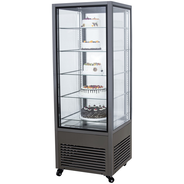 Commercial Upright Chilled Display Case 5 Glass Shelves 675x695x1900mm Black | CaterEq CEHNTK202BLACK