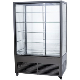 Commercial Upright Chilled Display Case 5 Glass Shelves 1250x695x1900mm Black | CaterEq CEHNTK204BLACK