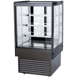 Commercial Upright Chilled Display Case 3 Glass Shelves 700x700x1300mm Black | CaterEq CEHNTK206BLACK