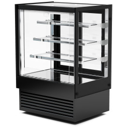 Commercial Upright Chilled Display Case 3 Glass Shelves 900x700x1300mm Black | CaterEq CEHNTK208BLACK
