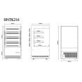 Commercial Upright Chilled Display Case 3 Glass Shelves 700x740x1380mm Black | CaterEq CEHNTK216BLACK