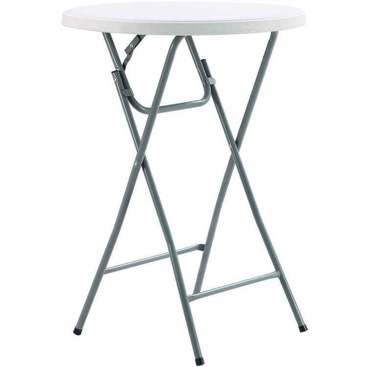 Folding Bar Table White Plastic Ø81cm - CEHQXY81
