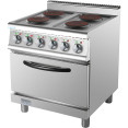 Commercial Electric Cooker 4 Burners with Electric Oven 8kW+4.8kW 700mm Depth - CEHRQ712A Commercial Electric Cooker 4 Burners with Electric Oven 8kW+4.8kW 700mm Depth - CEHRQ712A
