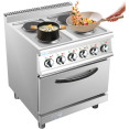 Commercial Electric Cooker 4 Burners with Electric Oven 8kW+4.8kW 700mm Depth - CEHRQ712A Commercial Electric Cooker 4 Burners with Electric Oven 8kW+4.8kW 700mm Depth - CEHRQ712A