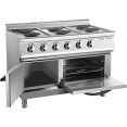 Commercial Electric Cooker 6 Burners (6x2000W) with Electric Oven (4800W) 1050x700x920xmm 380V - CEHRQ762A