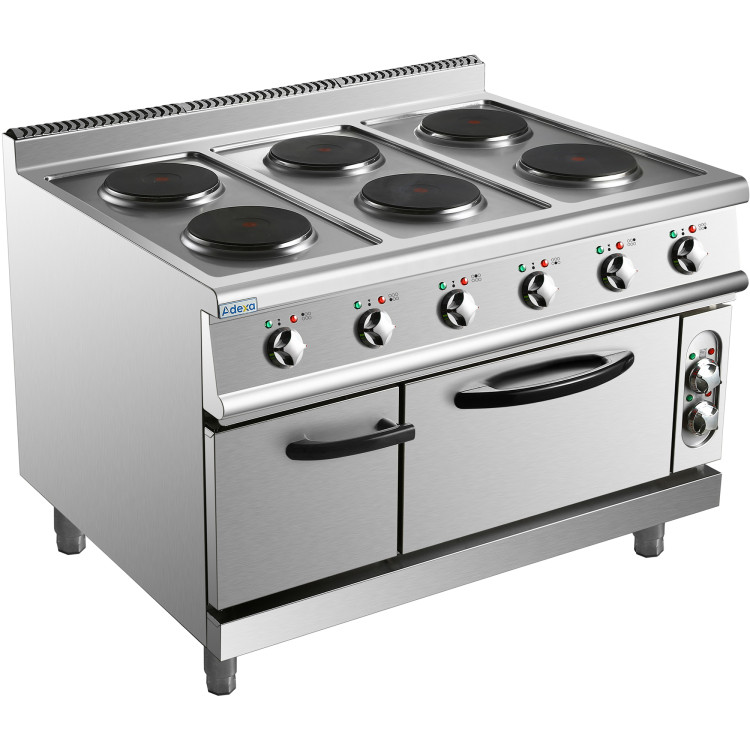 Commercial Electric Cooker 6 Burners with Electric Oven 15.6kW+4.8kW 900mm Depth - CEHRQ962A Commercial Electric Cooker 6 Burners with Electric Oven 15.6kW+4.8kW 900mm Depth - CEHRQ962A