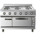 Commercial Electric Cooker 6 Burners with Electric Oven 15.6kW+4.8kW 900mm Depth - CEHRQ962A Commercial Electric Cooker 6 Burners with Electric Oven 15.6kW+4.8kW 900mm Depth - CEHRQ962A