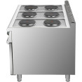 Commercial Electric Cooker 6 Burners with Cabinet Base 15.6kW 900mm Depth - CEHRQ962 Commercial Electric Cooker 6 Burners with Cabinet Base 15.6kW 900mm Depth - CEHRQ962