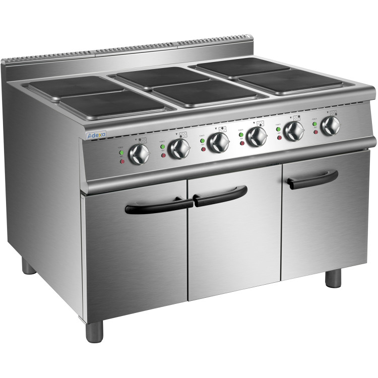 Commercial Electric Cooker 6 Square Burners with Cabinet Base 900mm Depth - CEHSQ962C Commercial Electric Cooker 6 Square Burners with Cabinet Base 900mm Depth - CEHSQ962C