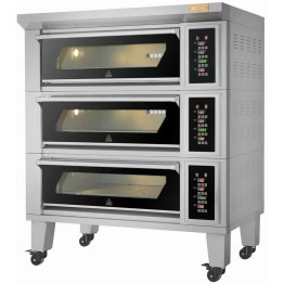 Bakery oven Electric 3 chambers 6 x 400x600mm trays 400°C Mechanical controls 19.8kW 400V - CEHTD60KI