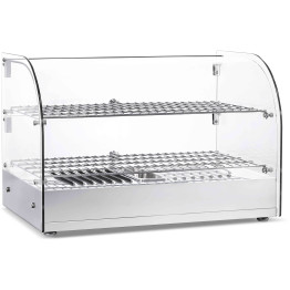 2 Tier Curved Front Heated Display Case 45 Litres Countertop - CEHW45R