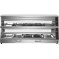 Commercial Two-Tier Heated Showcase Food and Chicken Warmer 1800x760x860mm Countertop Dry Heat and Wet Heat - CEHW6PA Commercial Two-Tier Heated Showcase Food and Chicken Warmer 1800x760x860mm Countertop Dry Heat and Wet Heat - CEHW6PA