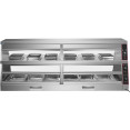 Commercial Two-Tier Heated Showcase Food and Chicken Warmer 2200x760x860mm Countertop Dry Heat and Wet Heat - CEHW6PC