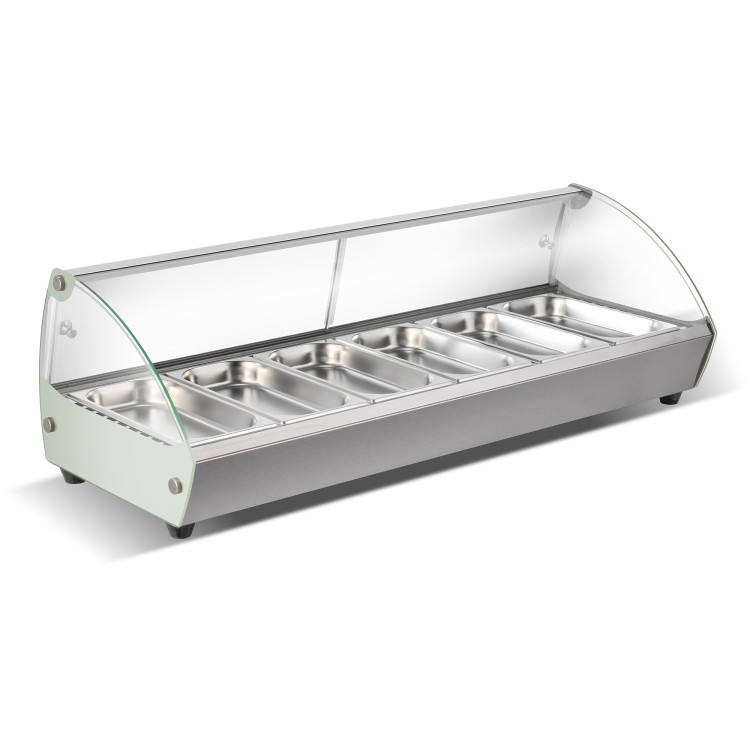 Countertop Curved Front Heated Display Case 6xGN1/3 Stainless Steel - CEHW6SS Countertop Curved Front Heated Display Case 6xGN1/3 Stainless Steel - CEHW6SS
