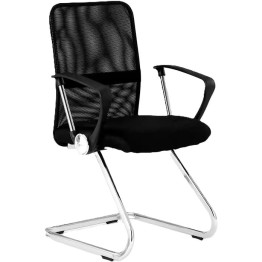 Mesh Office Chair Black & Chrome 460x445x900mm | CaterEq CEHY528GBLACK