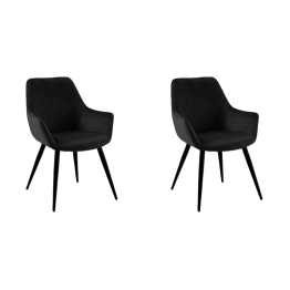 Bistro Dining Chair with Armrests Black Velvet Fabric Diamond Stitching Indoors & Outdoors 570x660x880mm | CaterEq CEHYDC041BLACK Bistro Dining Chair with Armrests Black Velvet Fabric Diamond Stitching Indoors & Outdoors 570x660x880mm | CaterEq CEHYDC041BLACK