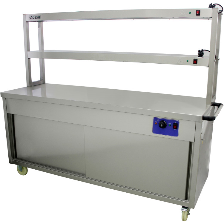 Mobile Flat Top Hot Cupboard with 2 tier Heated Gantry 1800mm - CEHYH18HD