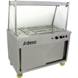 Mobile Food Service Counter with Bain Marie Top and Hot Cupboard - CEHYH3WS