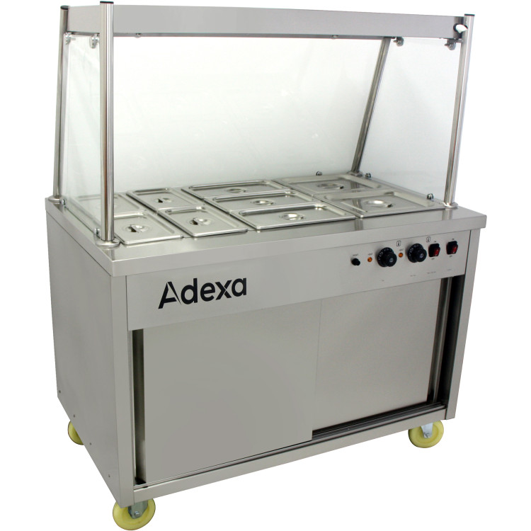 Mobile Food Service Counter with Bain Marie Top and Hot Cupboard - CEHYH3WS