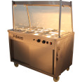 Mobile Food Service Counter with Bain Marie Top and Hot Cupboard - CEHYH3WS