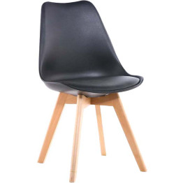 Bistro Dining Chair PP Seat with Beech Wood Legs Black - CEHYL053D1
