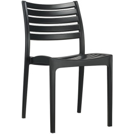 Bistro Dining Chair Plastic Black Indoors & Outdoors - CEHYPP02