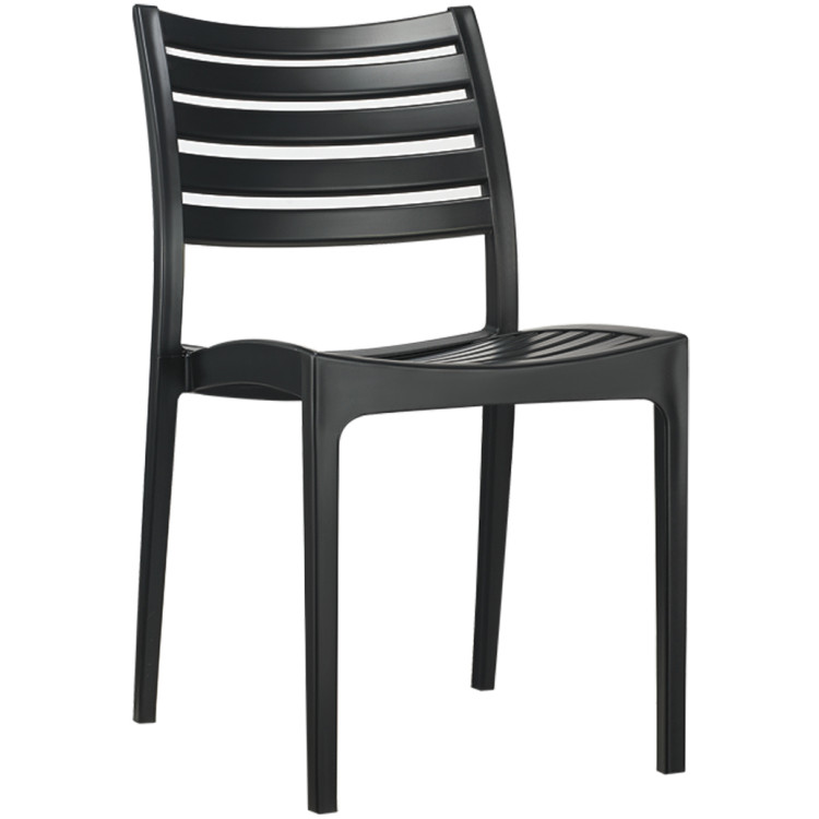 Bistro Dining Chair Plastic Black Indoors & Outdoors - CEHYPP02