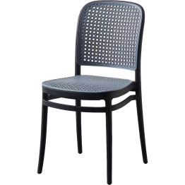 Bistro Dining Chair Plastic Black & Grey Indoors & Outdoors - CEHYPP25