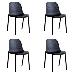 Bistro Dining Chair Plastic Black Indoors & Outdoors 440x545x815mm | CaterEq CEHYPP26BLACK Bistro Dining Chair Plastic Black Indoors & Outdoors 440x545x815mm | CaterEq CEHYPP26BLACK