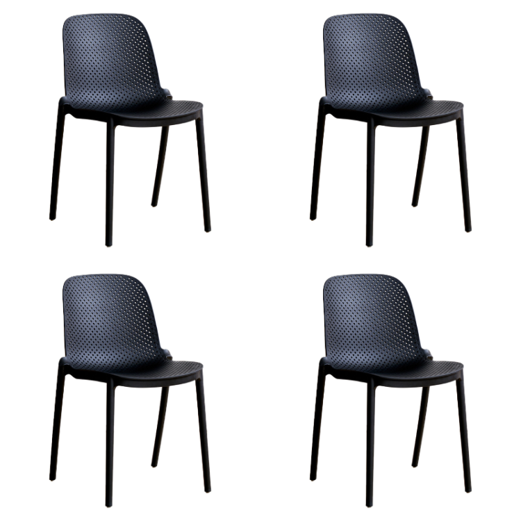 Bistro Dining Chair Plastic Black Indoors & Outdoors 440x545x815mm | CaterEq CEHYPP26BLACK