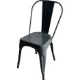 Vintage Industrial Metal Dining Bistro Chair Steel Grey Finish | CaterEq CEHYX5031STEELGREY