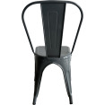 Vintage Industrial Metal Dining Bistro Chair Steel Grey Finish | CaterEq CEHYX5031STEELGREY