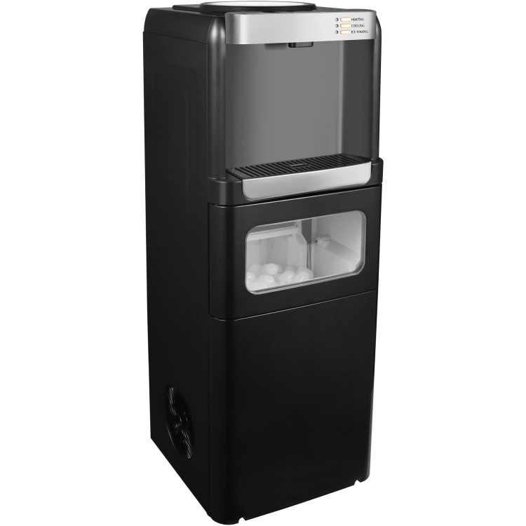 Freestanding Ice Maker with Hot & Cold Water Dispenser 15kg/24h 2.5L Bin 290x300x836mm | CaterEq CEHZB15YLR