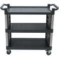 Professional 3-Tier Utility Trolley with Side Panels Grey Polypropylene 1010x500x980mm | CaterEq CEHZMCC5013 Professional 3-Tier Utility Trolley with Side Panels Grey Polypropylene 1010x500x980mm | CaterEq CEHZMCC5013
