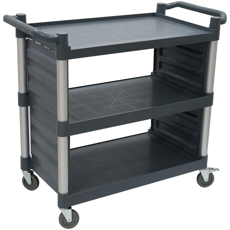 Professional 3-Tier Utility Trolley with Side Panels Grey Polypropylene 1010x500x980mm | CaterEq CEHZMCC5013 Professional 3-Tier Utility Trolley with Side Panels Grey Polypropylene 1010x500x980mm | CaterEq CEHZMCC5013
