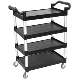 Professional 4-Tier Utility Trolley Black Polypropylene 1010x500x1260mm | CaterEq CEHZMCC5014 Professional 4-Tier Utility Trolley Black Polypropylene 1010x500x1260mm | CaterEq CEHZMCC5014