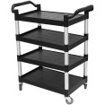Professional 4-Tier Utility Trolley Black Polypropylene 1010x500x1260mm | CaterEq CEHZMCC5014 Professional 4-Tier Utility Trolley Black Polypropylene 1010x500x1260mm | CaterEq CEHZMCC5014