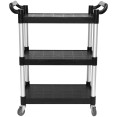 Professional 3-Tier Utility Trolley Black Polypropylene 1010x500x980mm | CaterEq CEHZMCC501 Professional 3-Tier Utility Trolley Black Polypropylene 1010x500x980mm | CaterEq CEHZMCC501