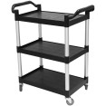 Professional 3-Tier Utility Trolley Black Polypropylene 1010x500x980mm | CaterEq CEHZMCC501 Professional 3-Tier Utility Trolley Black Polypropylene 1010x500x980mm | CaterEq CEHZMCC501
