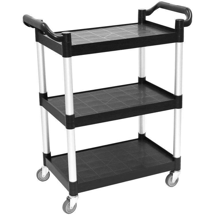 Professional 3-Tier Utility Trolley Black Polypropylene 790x420x940mm | CaterEq CEHZMCC502 Professional 3-Tier Utility Trolley Black Polypropylene 790x420x940mm | CaterEq CEHZMCC502