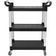 Professional 3-Tier Utility Trolley Black Polypropylene 790x420x940mm | CaterEq CEHZMCC502 Professional 3-Tier Utility Trolley Black Polypropylene 790x420x940mm | CaterEq CEHZMCC502