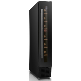 Professional Slimline Glass Front Wine Cooler 7 Bottles 20 Litres Black - CEJC22A1EQ