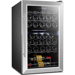 Professional Wine cooler Dual zone Stainless steel/Black 33 bottles - CEJC98D
