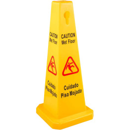 Yellow Caution Wet Floor Safety Cone English & Spanish 270x270x660mm | CaterEq CEJGM1204