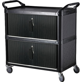 Professional 3-Tier Busing Trolley Cart with Lockable Doors 1020x500x960mm | CaterEq CEJGM710 Professional 3-Tier Busing Trolley Cart with Lockable Doors 1020x500x960mm | CaterEq CEJGM710