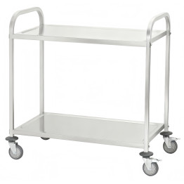 Commercial 2‑Tier Stainless Steel Serving Trolley 950x500x950mm| CaterEq CEJSN202