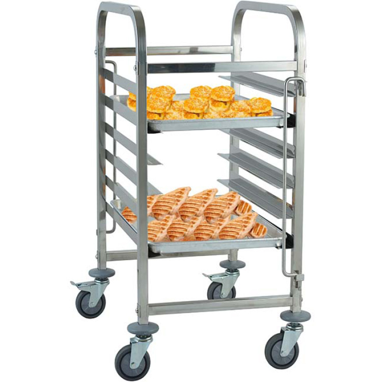 Rack/Tray/Pan Trolley Stainless Steel Bakery 600×400mm 6 Tier 470x620×950mm | CaterEq CEJSN236